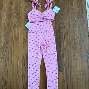 Beach Riot Pink Heart Pattern Leggings